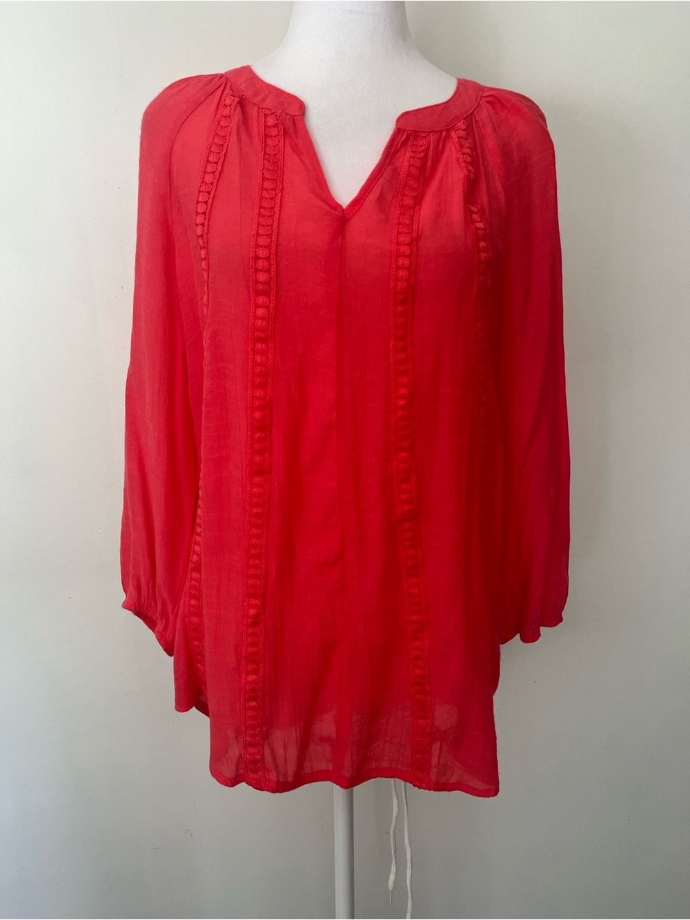 Counterparts Coral Peasant Tunic Top